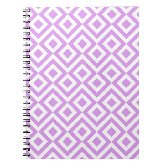 Lavendel- und White-Meander-Notebook Notizblock (Vorderseite)
