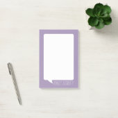 Lavendel und White Talk Blase Personalisierter Nam Post-it Klebezettel (Büro)