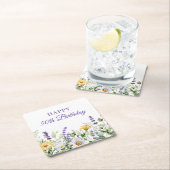 Lavendel und Wildblumen Happy 50. Geburtstag Rechteckiger Pappuntersetzer (Vor Ort)