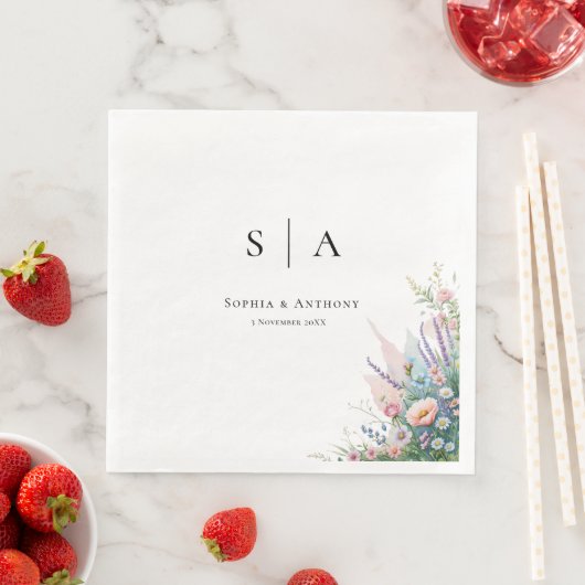 Lavendel und Wildblumen Hochzeiten von Napkins Serviette (Beispiel)