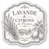 Lavendel und Zitrone Vinyl-Aufkleber Aufkleber (Vorderseite)