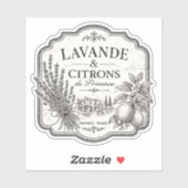 Lavendel und Zitrone Vinyl-Aufkleber Aufkleber (Blatt)