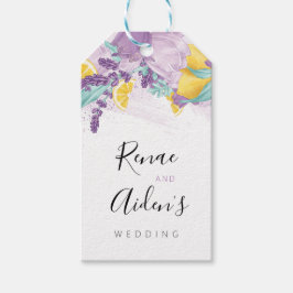 Lavendel- und Zitronengefältelmarke, Küchenteetike Geschenkanhänger