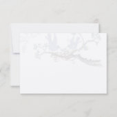 Lavendel- und Zitronengelbe Vintage Vögel Hochzeit Dankeskarte (Rückseite)