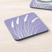 Lavendel-Unterleger mit Strandgras-Design Getränkeuntersetzer (Linke Seite)