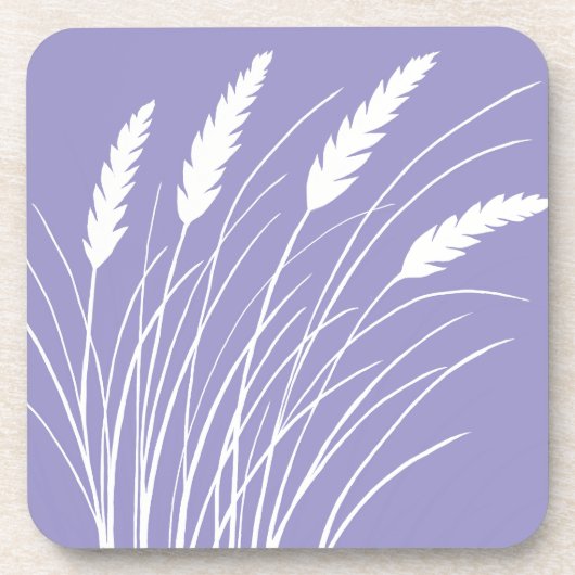Lavendel-Unterleger mit Strandgras-Design Getränkeuntersetzer (Vorderseite)