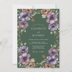 Lavendel Üppige Botanische Hochzeit Einladung