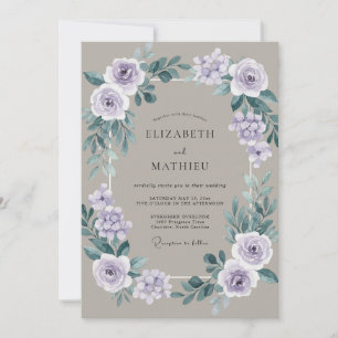 Lavendel Üppige Wiesenhochzeit Einladung