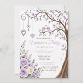 Lavendel Valentinsparty Einladung (Vorderseite)