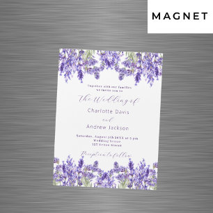 Lavendel-Veilchen-Blumen-Aquarell-Luxus-Hochzeit Magneteinladung