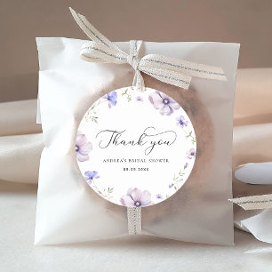 Lavendel-Veilchen-Blumen-Brautjungfer-Thank You Runder Aufkleber