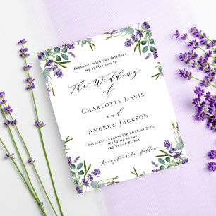 Lavendel-Veilchen-Blumen Hochzeitseinladung im Bud