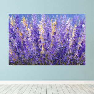 Lavendel-Veilchen-Blumenfeld-Abstrakte Wandkunst Leinwanddruck