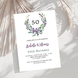 Lavendel Veilchen Blumengrün Geburtstag Einladung