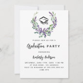 Lavendel Veilchen Blumengrün Graduation Party Einladung (Vorderseite)