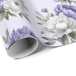 Lavendel Veilchen florale elegante Geschenkpapier