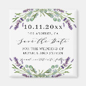 Lavendel Veilchen Hochzeit speichern Sie das Datum Magnet (Vorne)