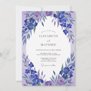Lavendel-Veilchen-Krankz-Wedding Einladung