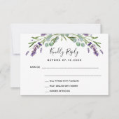 Lavendel Veilchengrün Hochzeitsreaktion UAWG RSVP Karte (Vorderseite)