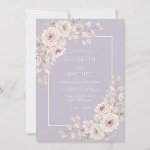 Lavendel verfeinerte romantische Hochzeit Einladung