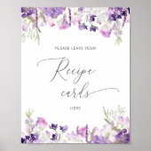 Lavendel verlasse deine Rezeptkarte hier Poster (Vorne)