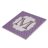 Lavendel-Vierblatt-Monogramm-Display-Tile Fliese (Seite)