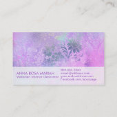 *~* Lavendel-Vintage Antike gealterter blauer rosa Visitenkarte (Rückseite)