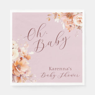 Lavendel Vintage Blumen Herbst Oh Baby Shower Serviette