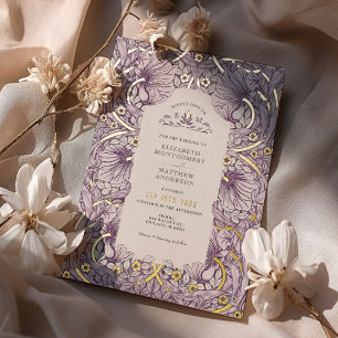 Lavendel-Vintage-Pimpernel-Muster William Morris Folieneinladung