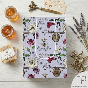 Lavendel Vintage Queen Bee Floral Mittlere Geschenktüte