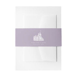 Lavendel Vintage Schloss Destination Hochzeit Einladungsbanderole