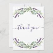 Lavendel violet Blume danke Karte (Vorderseite)