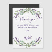 Lavendel violet Blume danke Magnetkarte Magneteinladung (Vorne/Hinten)