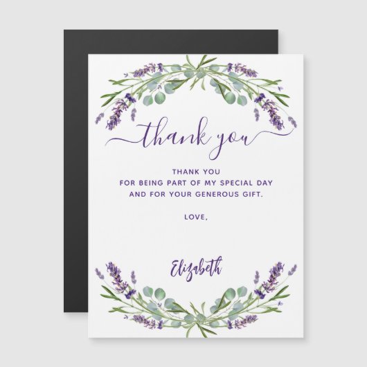 Lavendel violet Blume danke Magnetkarte Magneteinladung (Vorne/Hinten)