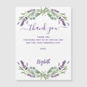 Lavendel violet Blume danke Magnetkarte Magneteinladung (Vorderseite)