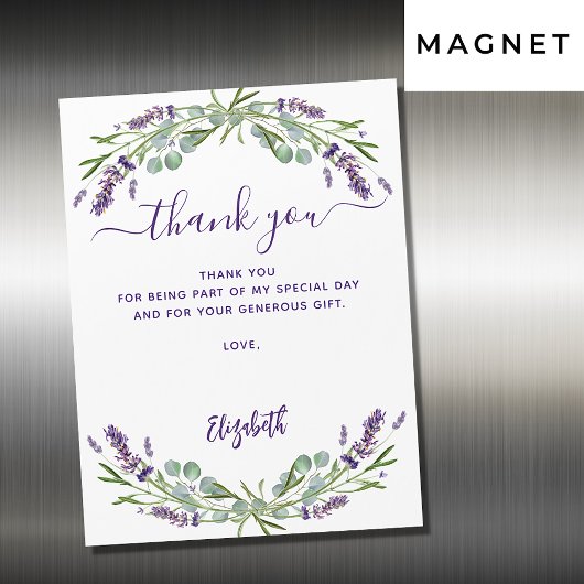Lavendel violet Blume danke Magnetkarte Magneteinladung
