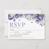 Lavendel violet Blume Hochzeit RSVP Antwortkarte (Vorderseite)