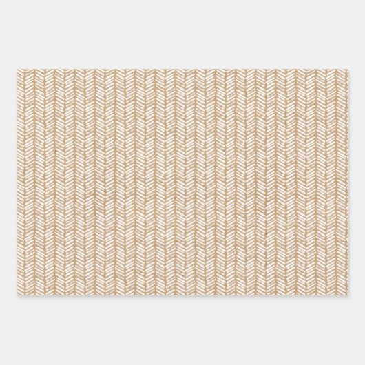 Lavendel Violet Lila Lines Imitate Rustikale Kraft Geschenkpapier Set (Vorderseite 2)