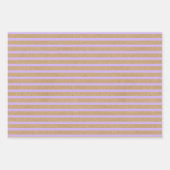 Lavendel Violet Lila Lines Imitate Rustikale Kraft Geschenkpapier Set (Vorderseite)
