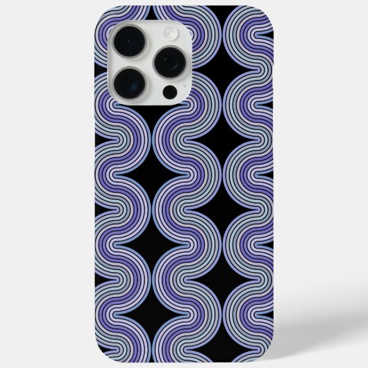 Lavendel Violet Lila rosa Streifen auf schwarz Case-Mate iPhone Hülle (Rückseite)