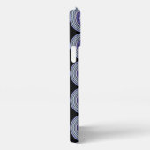 Lavendel Violet Lila rosa Streifen auf schwarz iPhone Hülle (Rechte Seite)