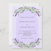 Lavendel Violett Blumenbogen QR UAWG Hochzeit Einladung (Vorderseite)