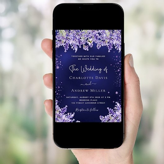 Lavendel-Violett-Blütenfest Einladung