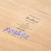Lavendel-Violett-Hochzeit Acryleinladungen (Ablage )