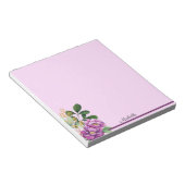 Lavendel violette Blumen Editor IHRER Name Text Notizblock (angewinkelt)