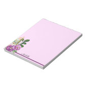Lavendel violette Blumen Editor IHRER Name Text Notizblock (Rotiert)