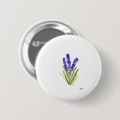 Lavendel violette Blumen Kräuter Garten Aquarell Button (Vorne & Hinten)
