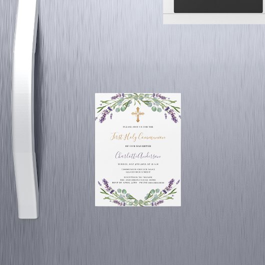 Lavendel violette Blumen Luxus Erste Kommune Magneteinladung