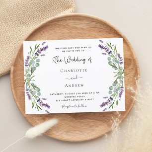 Lavendel violette Blumenluxus-Hochzeit  Einladung