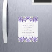 Lavendel violette florale Aquarellfarben Luxus Hoc Magneteinladung